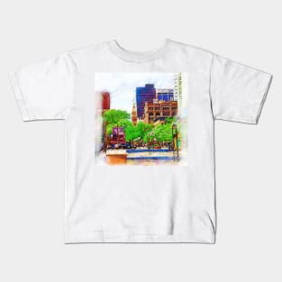 Denver Pedestrian Mall Sketched Kids T-Shirt